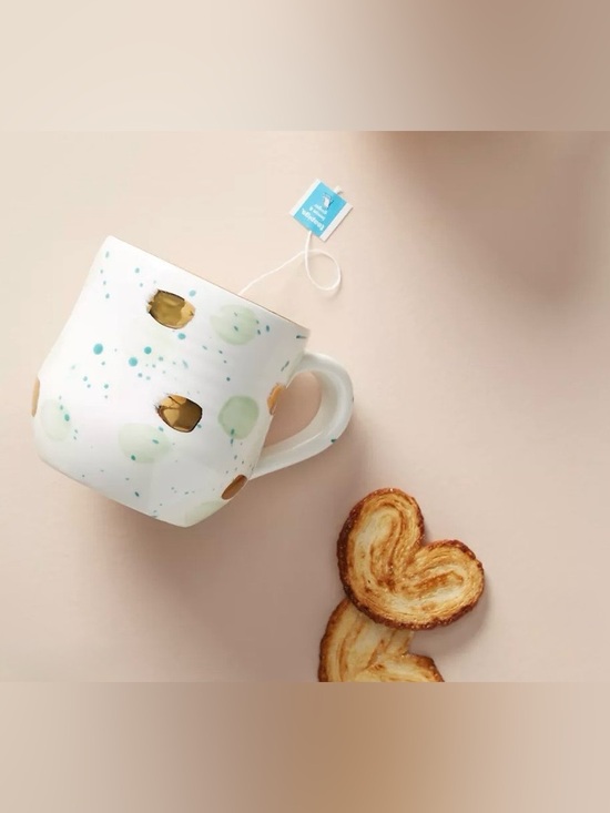 Anthropologie Other - Retired Anthropologie Suite One Studio Mimira Mug in Mint & Gold MSRP $48
